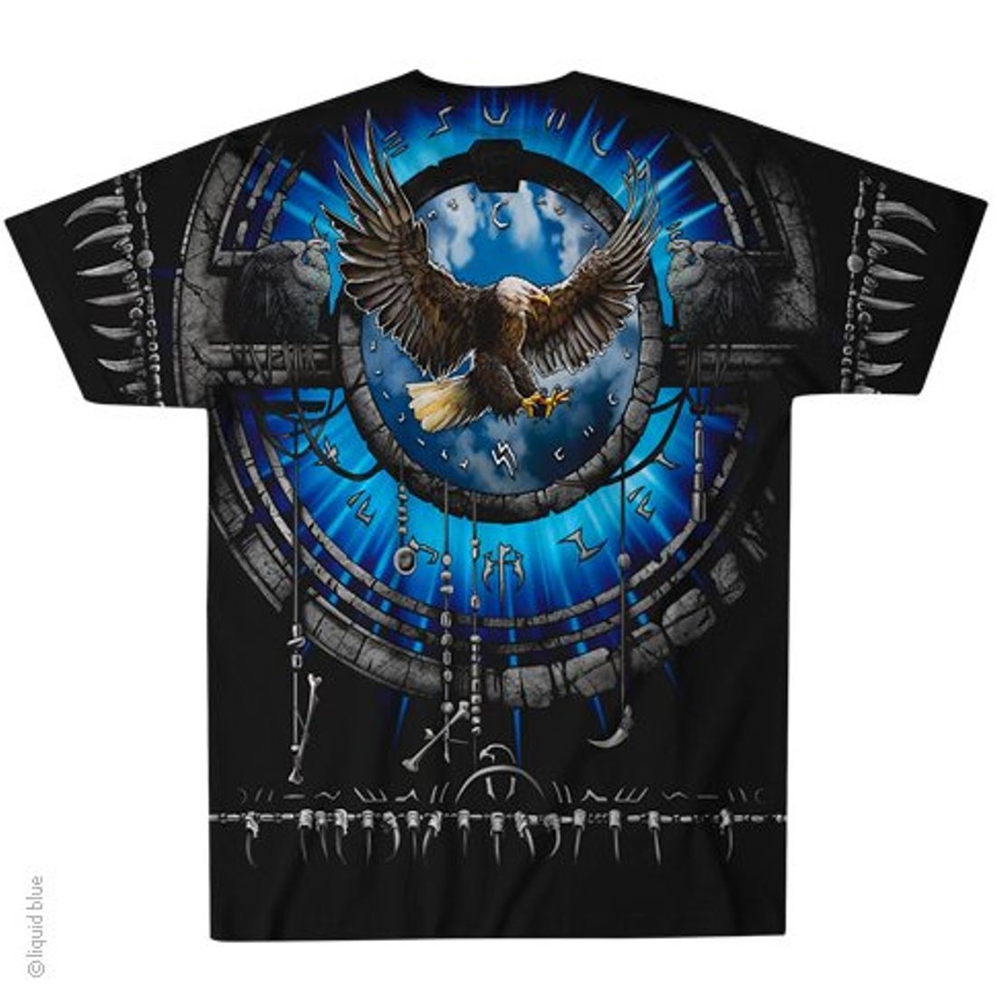 Liquid Blue T-Shirt - Tribal Eagle