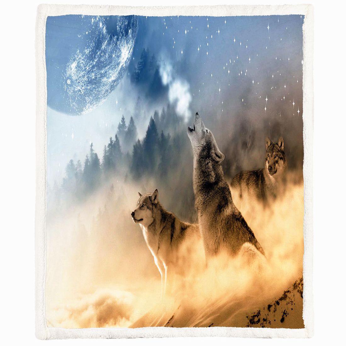 Fleece-Decke - Wolf Pack Howl, 200 x 150 cm