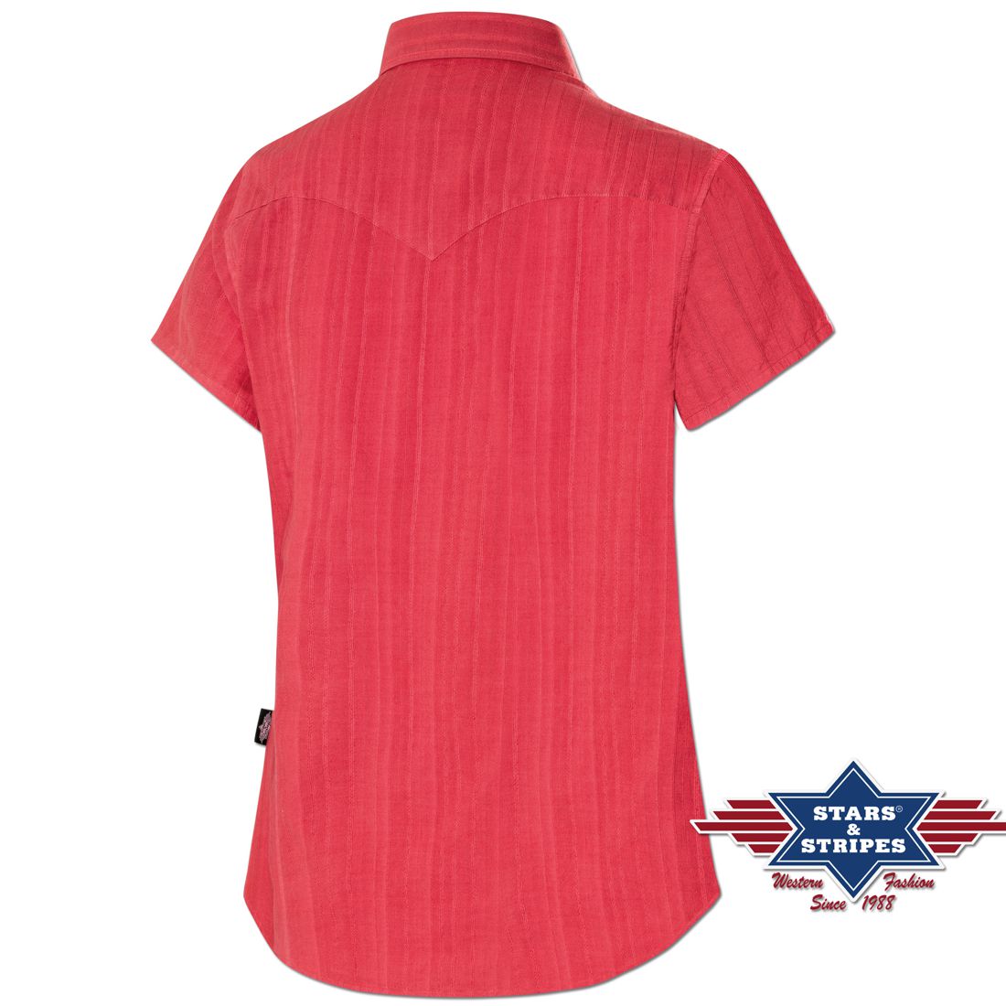 Kurzarm Westernbluse - Malina, Rot