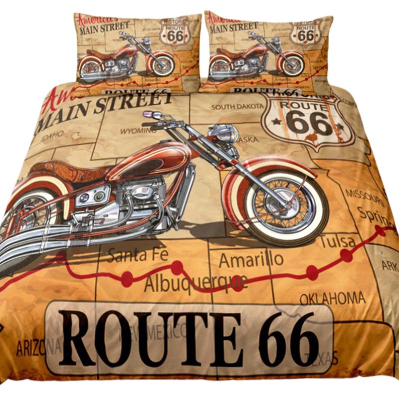Route 66 Bettwäsche mit Harley Davidson