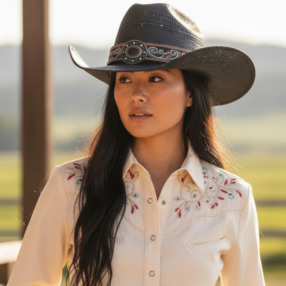 Damen Western-Strohhut von Stars & Stripes - Brenda