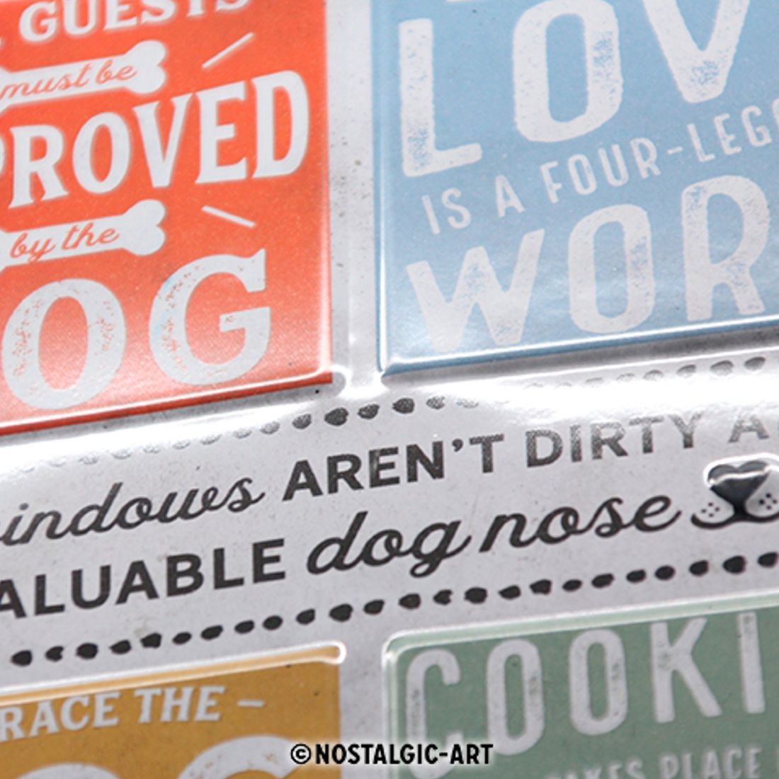 Blechschild - Hot Fifties - Pfotenschild - Dog Rules