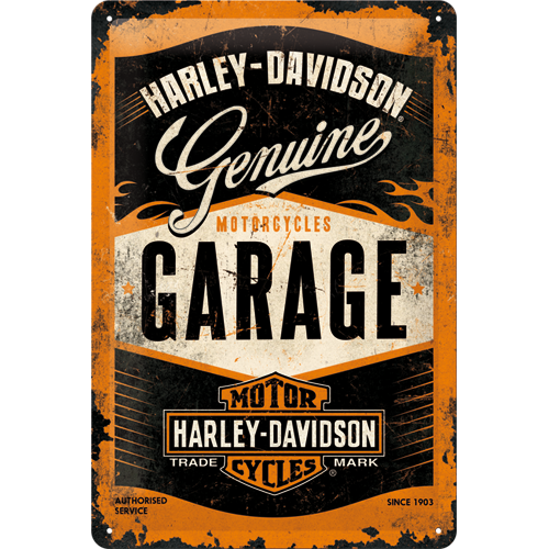 Blechschild - Harley Davidson - Garage, mittel