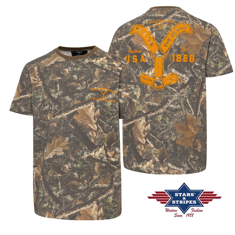 Western Unisex T-Shirt - Yellowstone Collection - Ride For The Brand, Camo