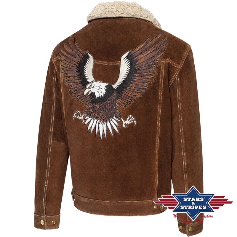 Warm gefütterte Western-Jacke aus Wildleder - Decker, Braun