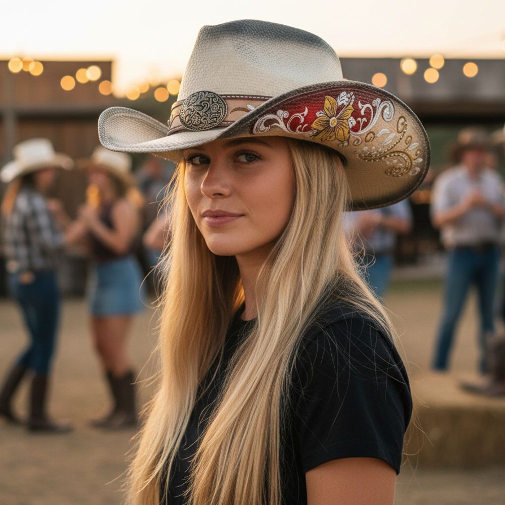 Damen Western-Strohhut von Stars & Stripes - Paola