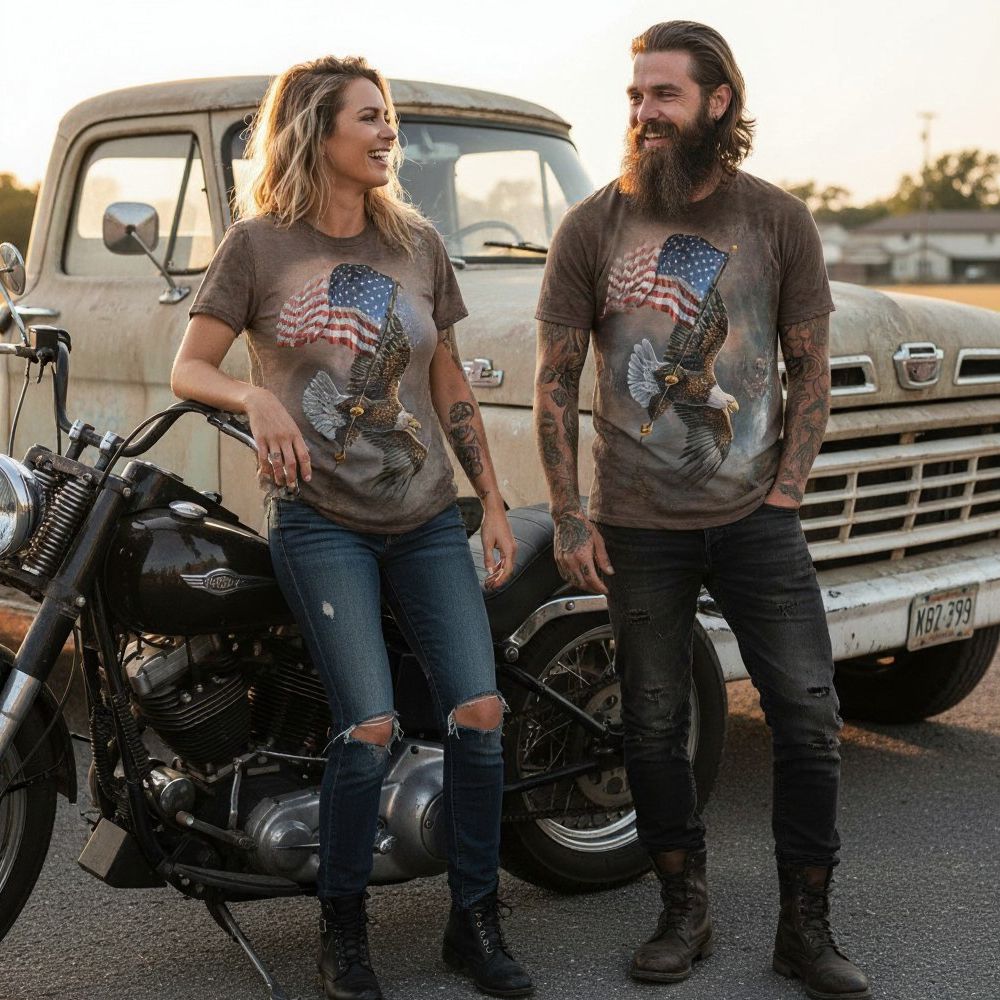 The Mountain T-Shirt - Flag Bearing Eagle