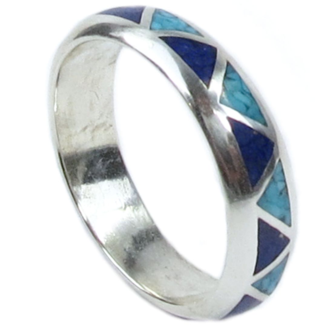 Indianerschmuck Ring aus Sterling Silber - Indianer Hochzeitsring, Türkis / Lapislazuli