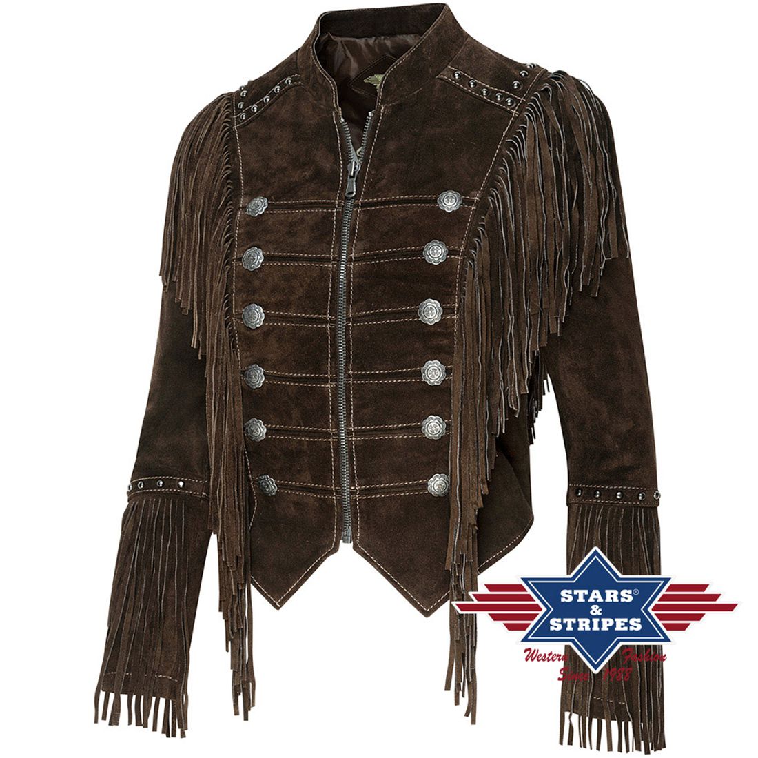 Damen-Lederjacke von Stars & Stripes - Brianna, Braun