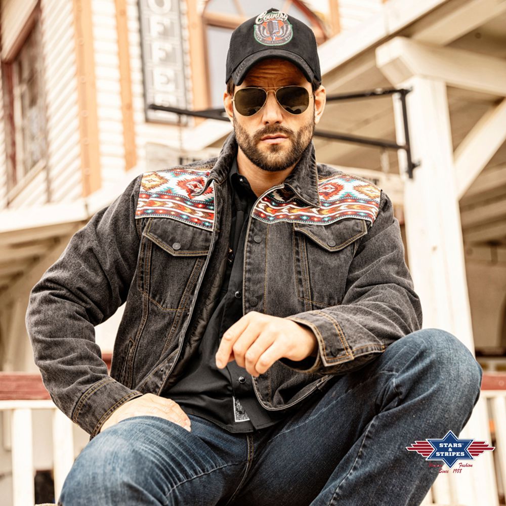 Leicht gefütterte Western Jeans-Jacke - Moran