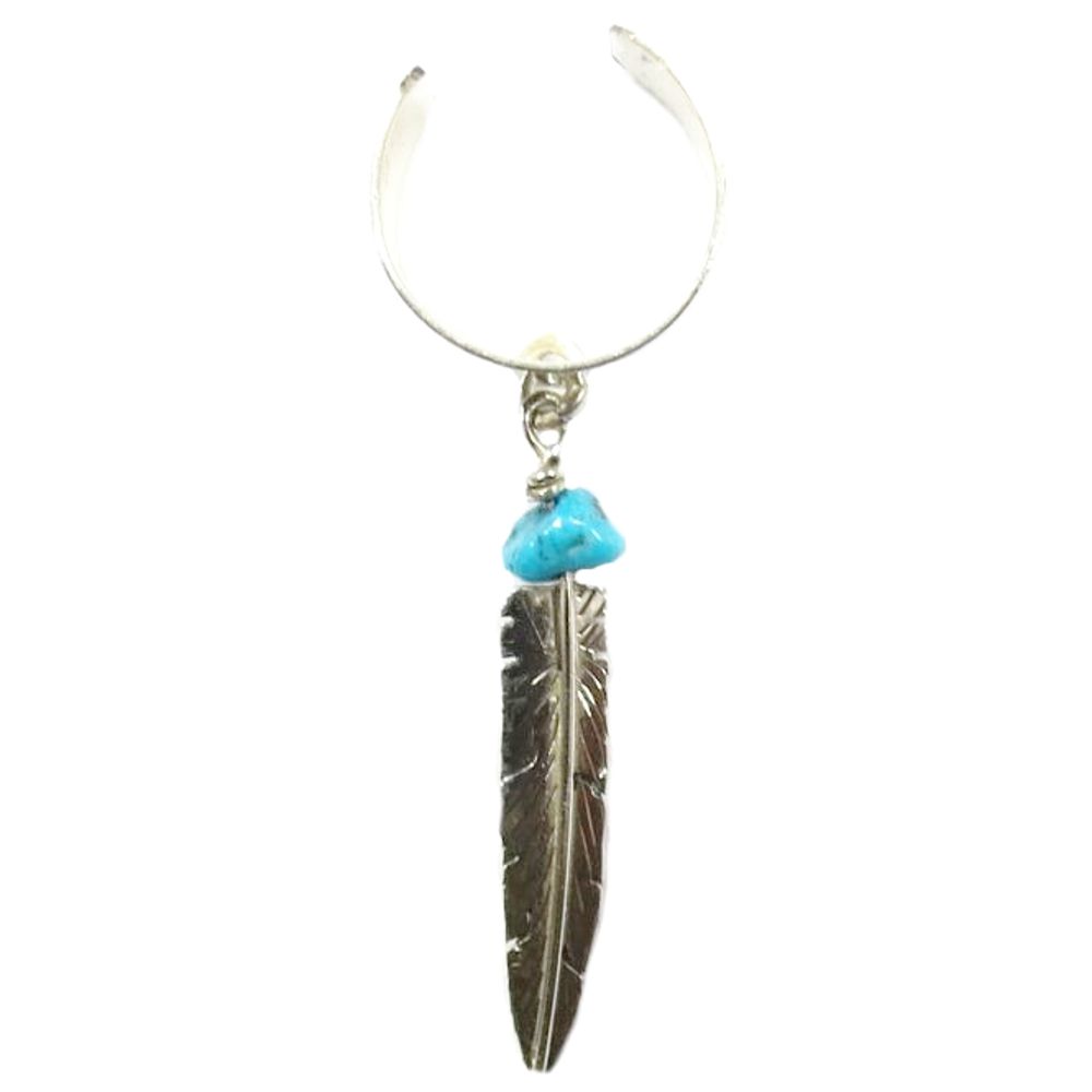 Earcuff für Damen und Herren aus Sterling Silber - Indian Feather, Turquoise
