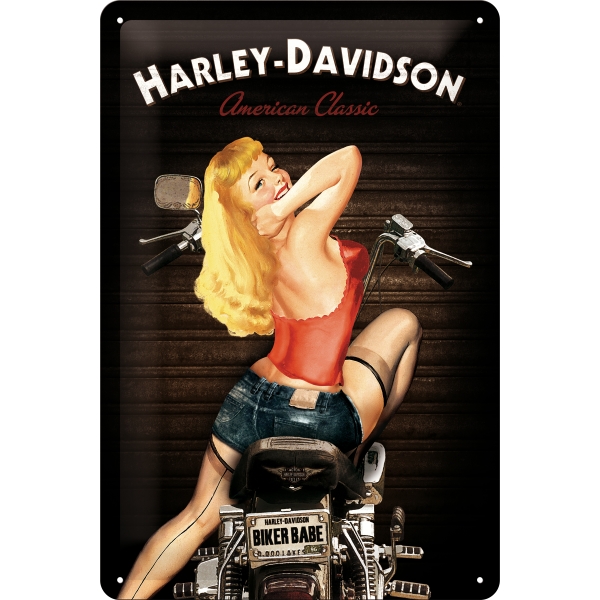 Blechschild - Harley Davidson - Biker Babe