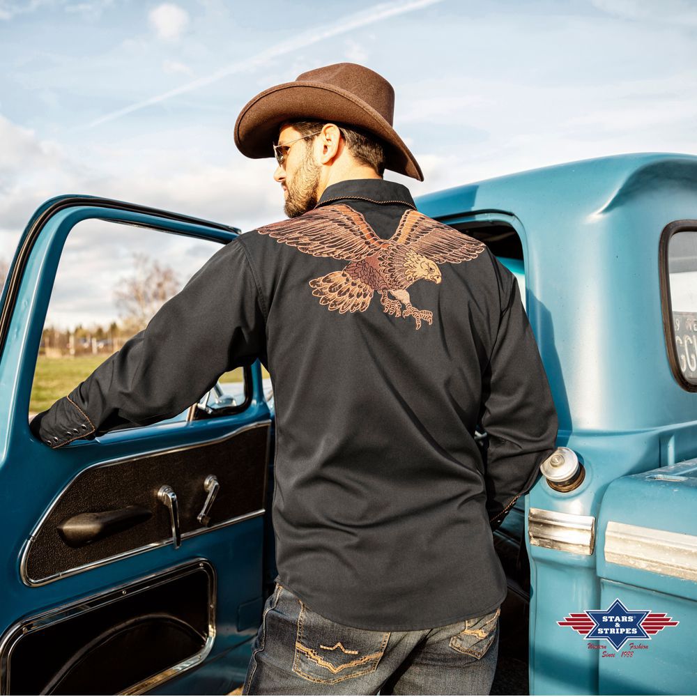 Westernhemd mit Adler-Bestickung - Floyd