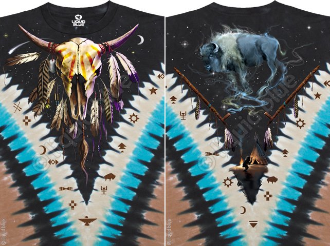 Liquid Blue T-Shirt - Bison Skull