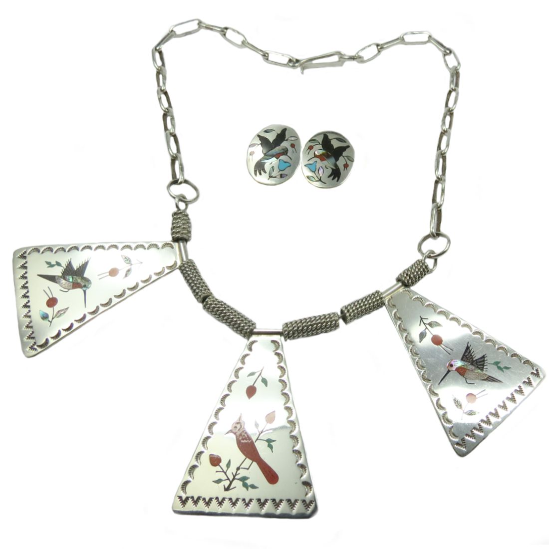 Indianerschmuck-Set aus Sterling Silber - Pawn-Schmuck - Raymond Boyd
