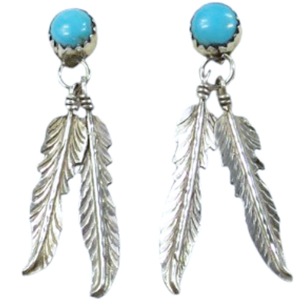 Ohrstecker aus Sterling Silber - Kingman Turquoise Feathers I