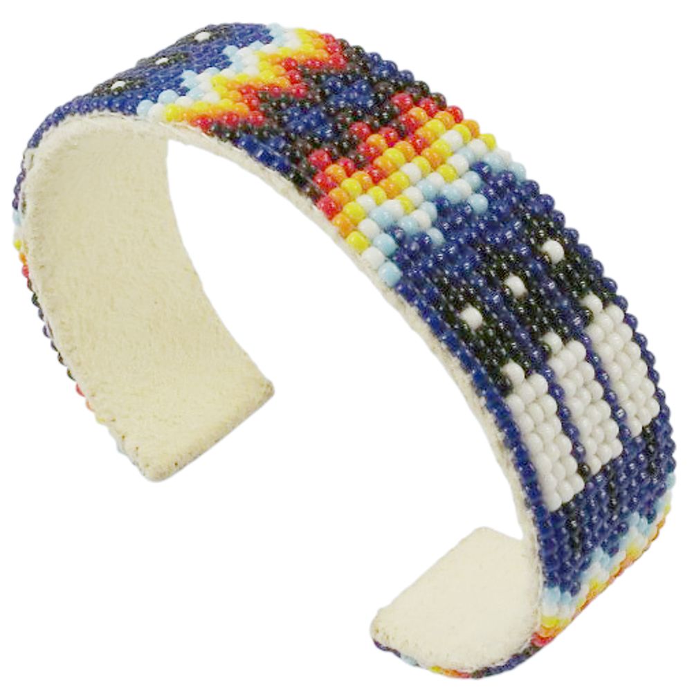 Unisex XXL-Armspange mit Glasperlenverzierung - Bigfoot Navajo Beadwork II