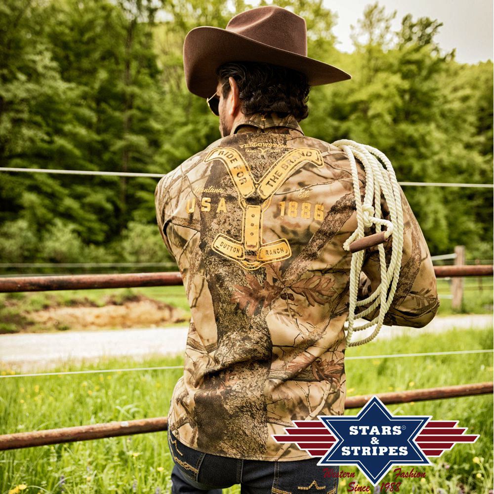 Westernhemd - Yellowstone Collection - Ride For The Brand, Camo