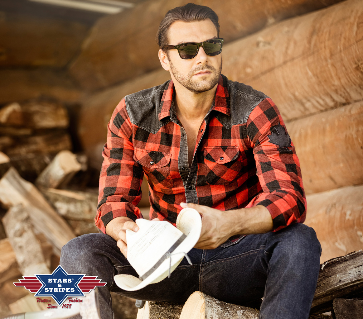 Westernhemd von Stars & Stripes - Lumberjack, Rot