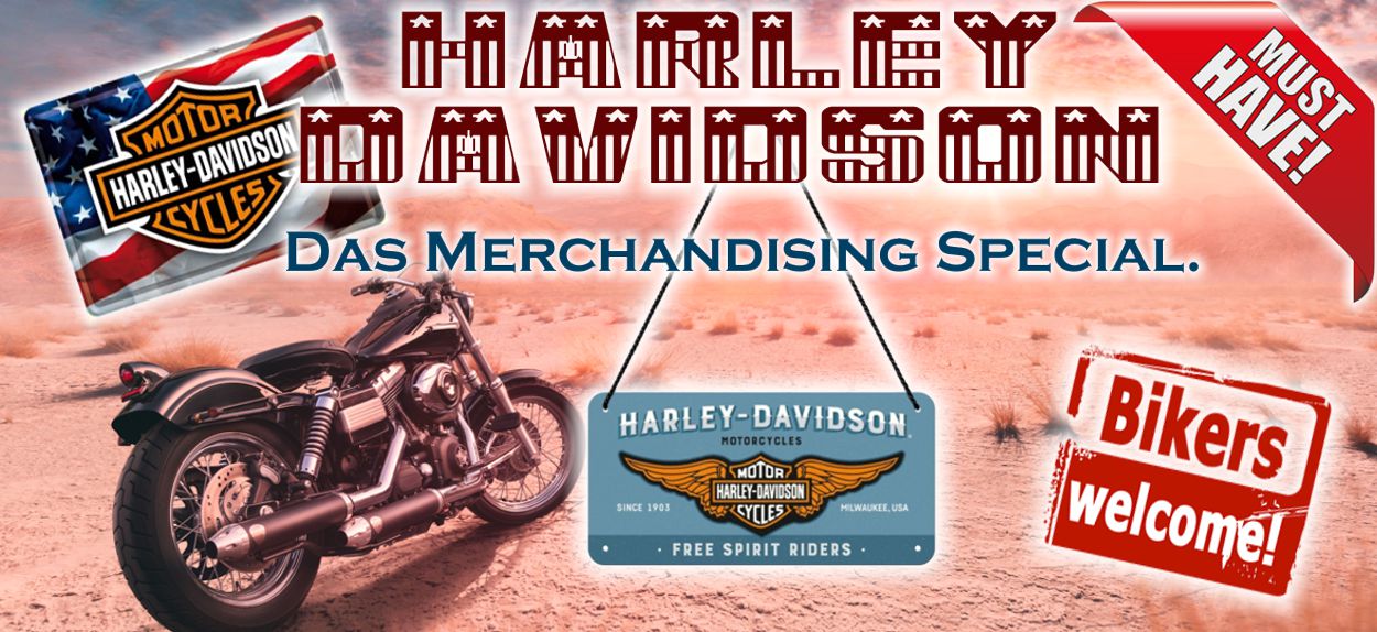 Harley Davidson Merchandising und Fan-Artikel - jetzt online bestellen!