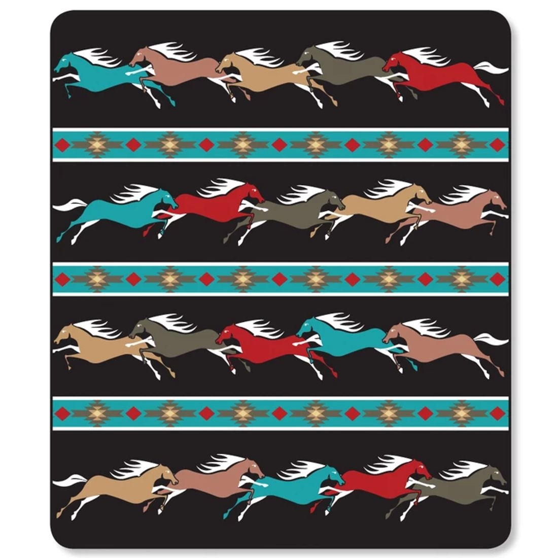 Luxus-Fleece Western- & Indianer-Decke - Rancho El Cid - Pony Run, 240 x 200 cm