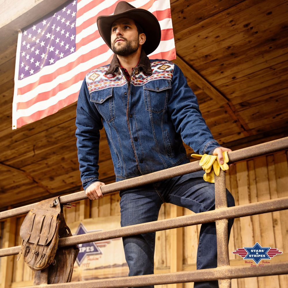 Gefütterte Western Jeans-Jacke - Bullock