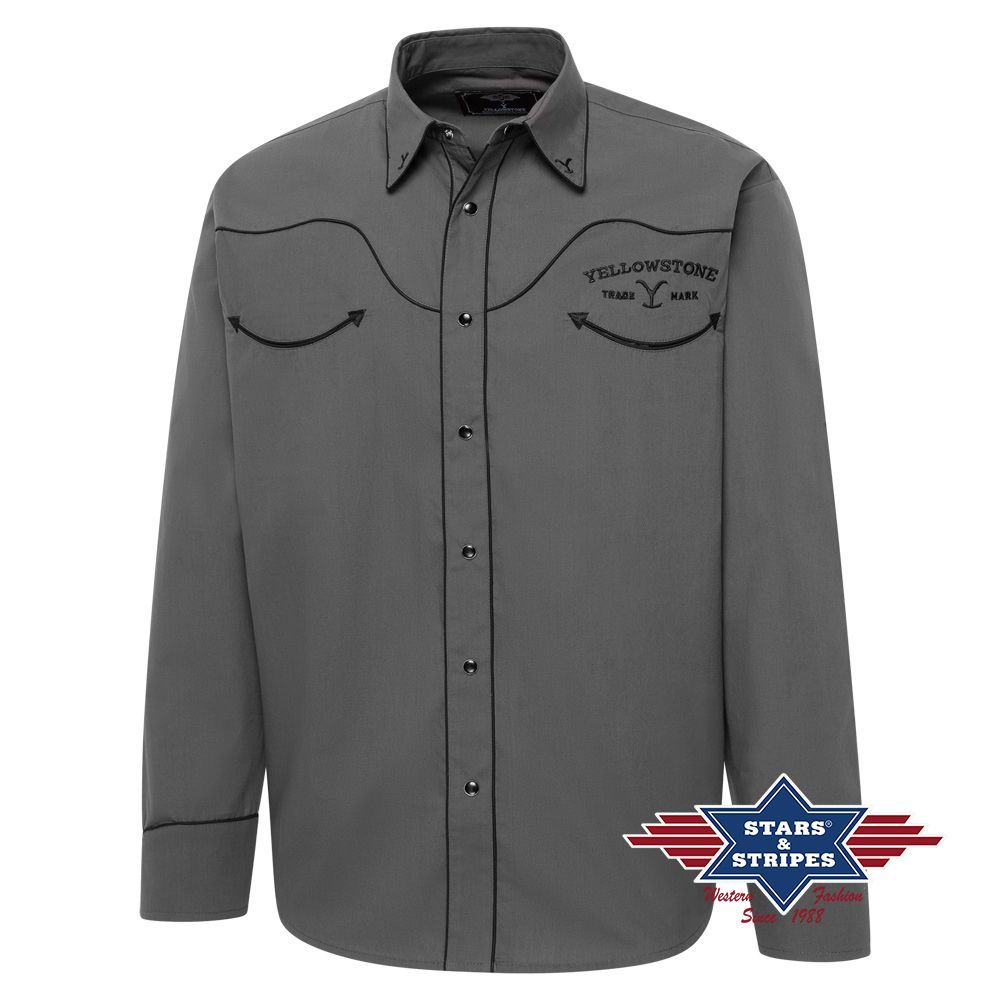 Westernhemd - Yellowstone Collection - Ride For The Brand, Grau