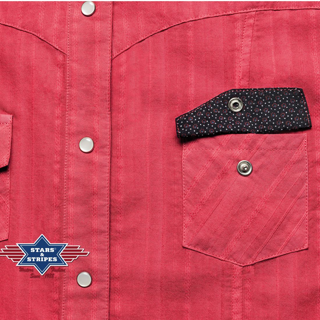 Kurzarm Westernbluse - Malina, Rot