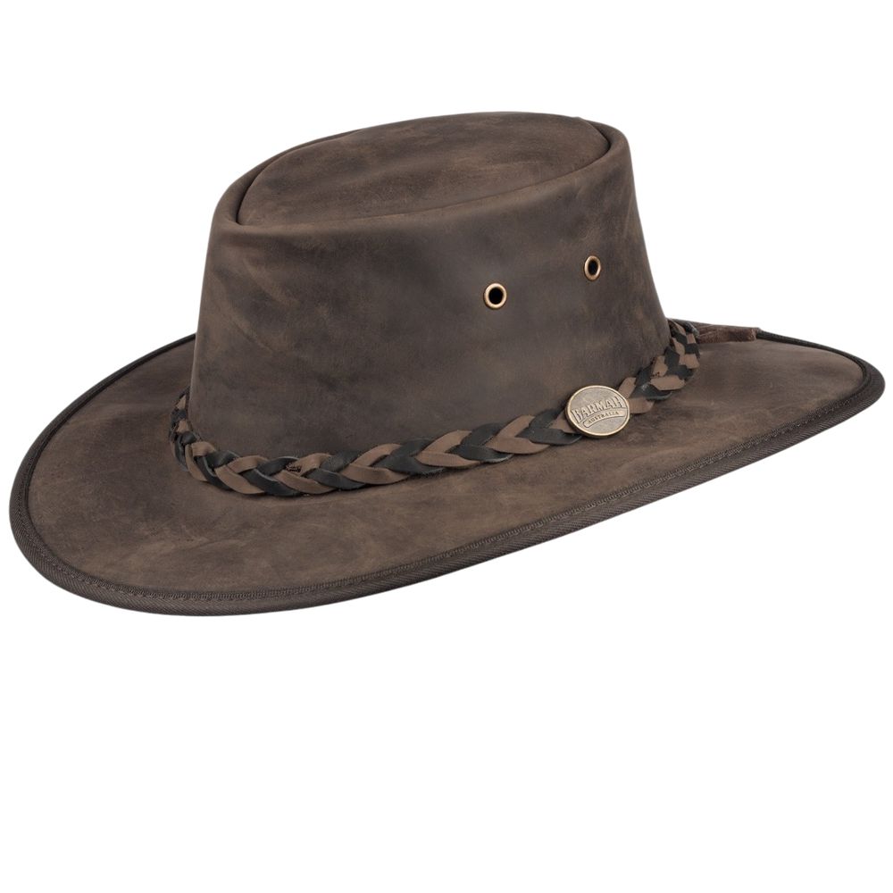 Knautschbarer Barmah Western Lederhut - Squashy Twotone, Braun