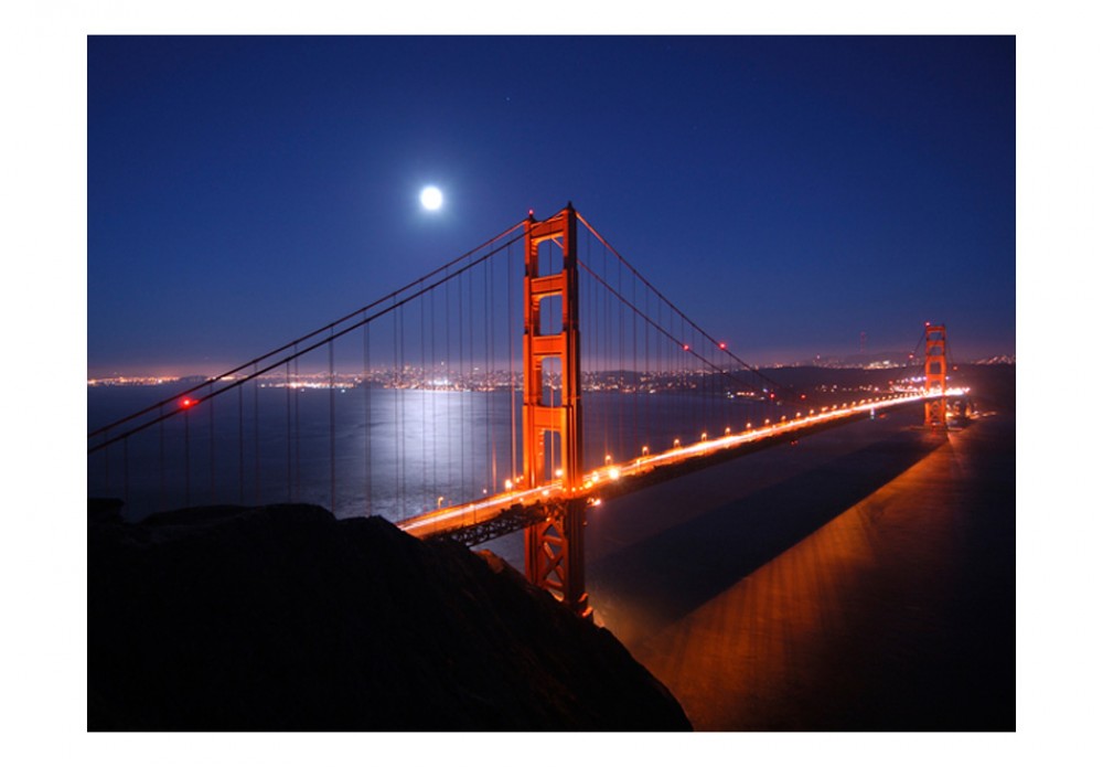 Fototapete - Golden Gate Bridge, San Francisco, nachts