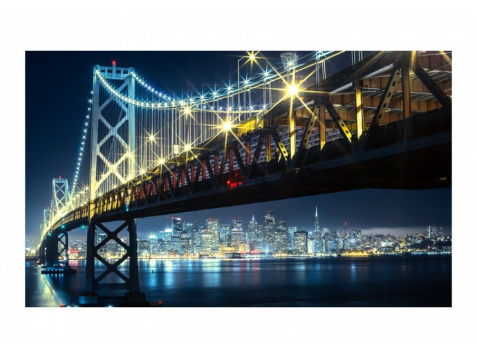 Fototapete -  Bay Bridge bei Nacht - San Francisco