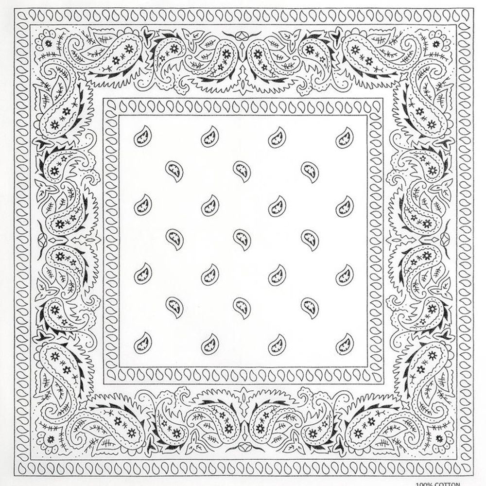 Bandana / Gesichtsschutz - Classic Western, bedruckt, weiß