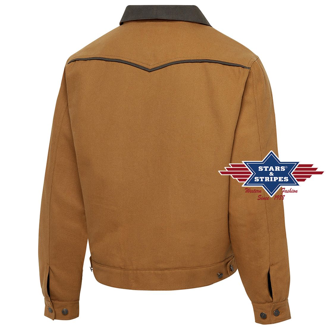 Andrew - Canvas Westernjacke von Stars & Stipes, Rückenansicht