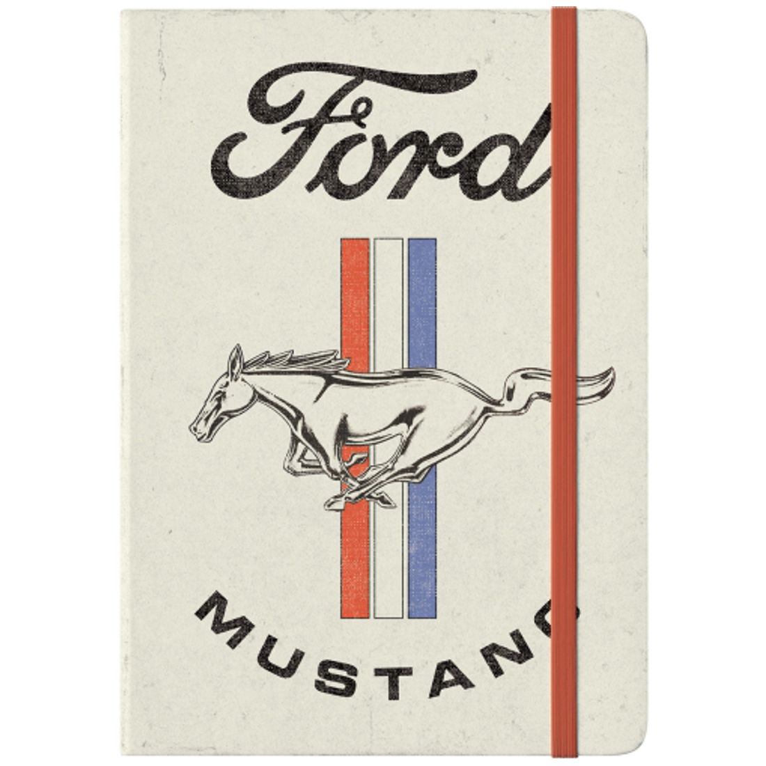 Retro-Notizbuch / Bullet Journal - Ford Mustang - Horse & Stripes Logo