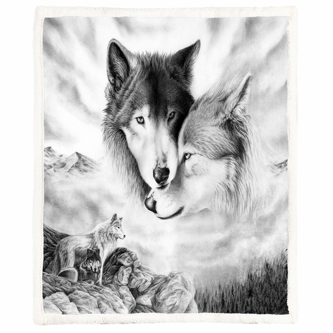Fleece-Decke - Grey Wolves, 200 x 150 cm