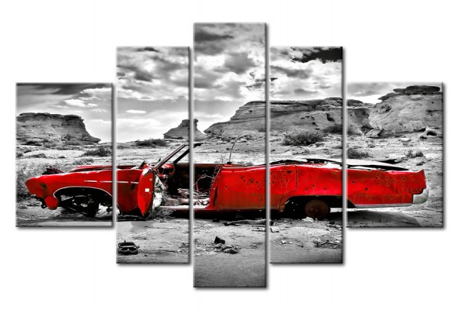 Wandbild - Classic Car - Gestrandet in der Wüste