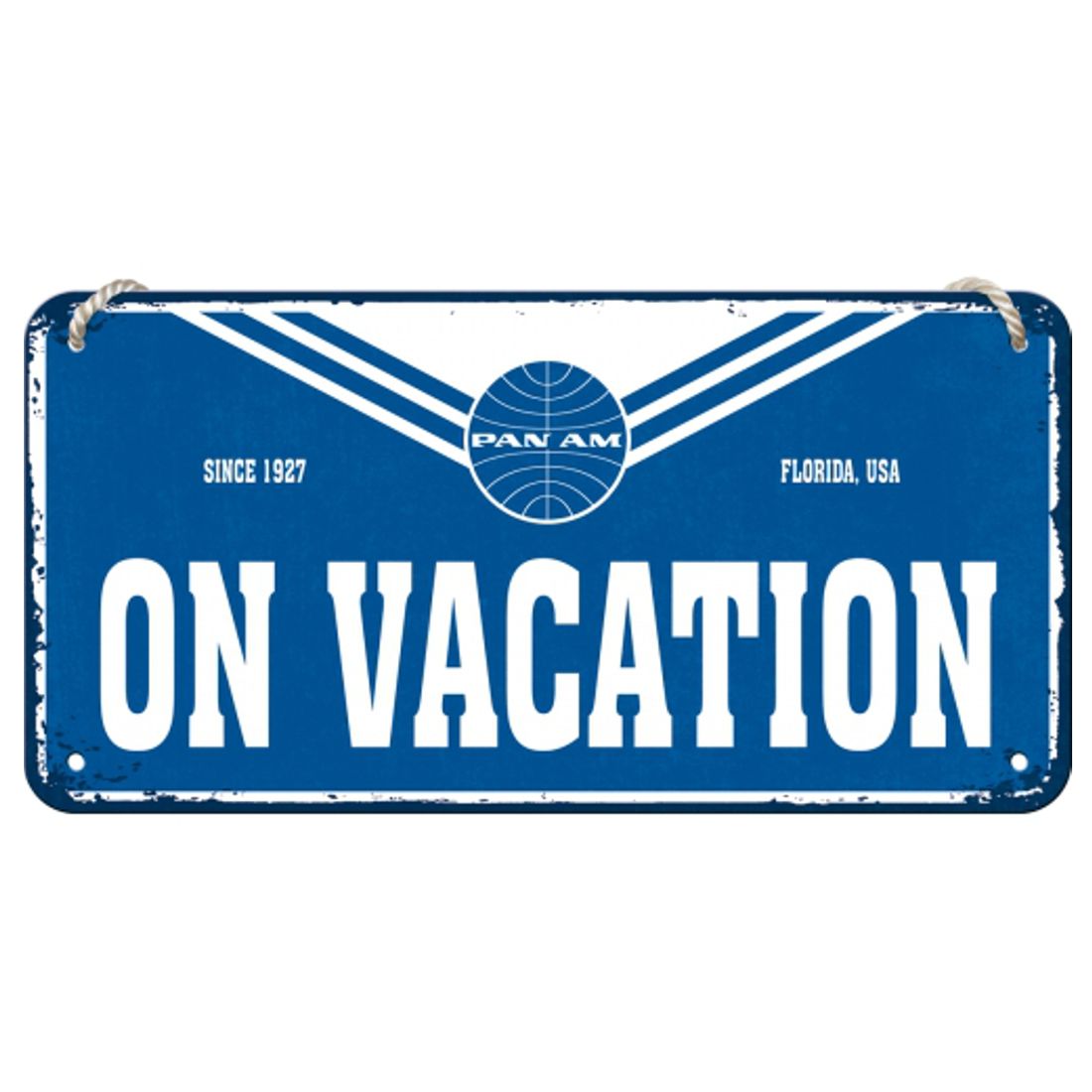 Blechschild zum Hängen - Pan Am - On Vacation