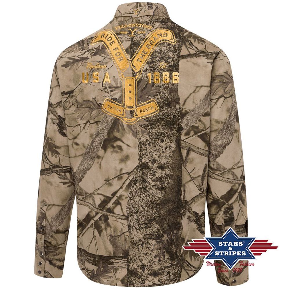 Westernhemd - Yellowstone Collection - Ride For The Brand, Camo