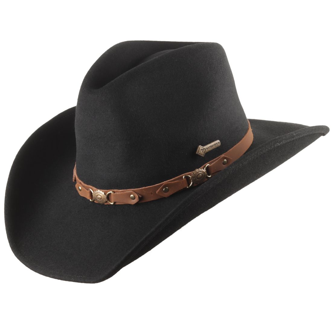 Reduziert - Scippis Westernhut aus Wolle - Bandit, Schwarz, Größe M (57 - 58 cm)