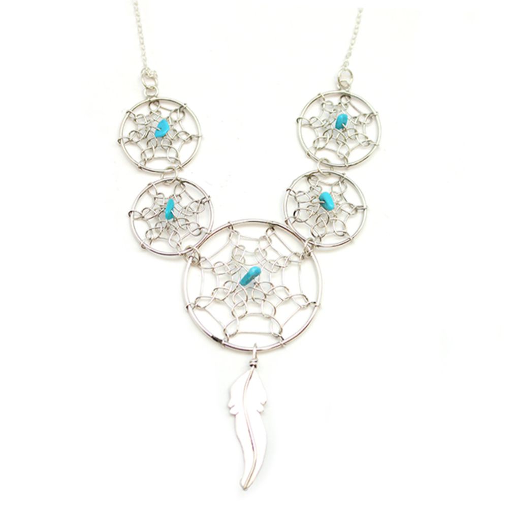 Indianerschmuck Collier aus Sterling Silber - Dreamcatcher Spirit