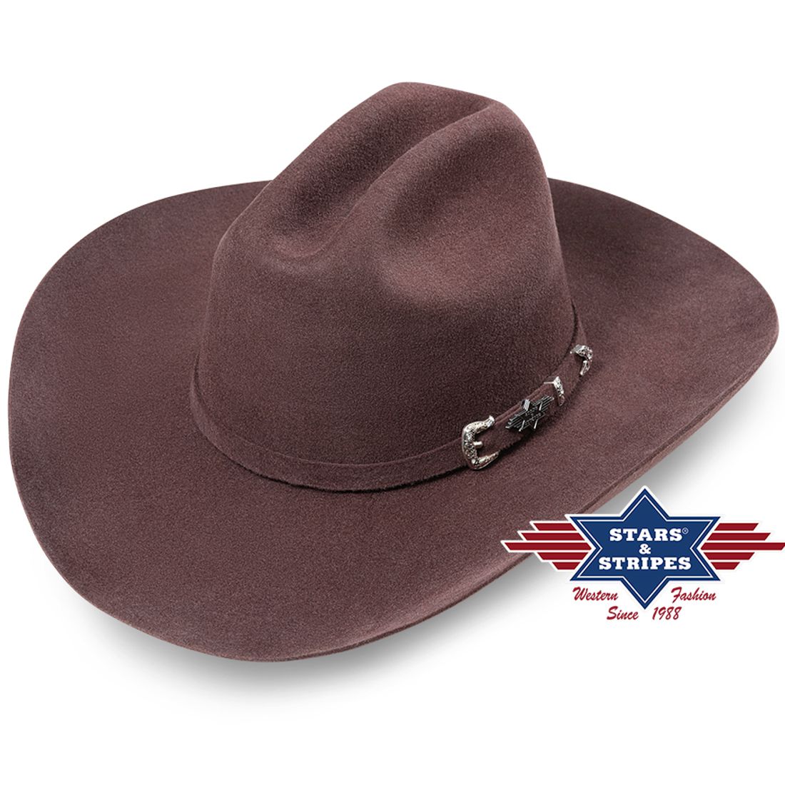 Westernhut aus Wollfilz – Houston, Braun