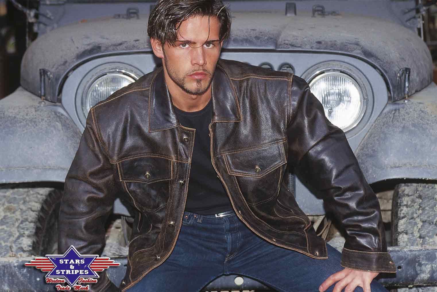 Herren Lederjacke von Stars & Stripes - Brando