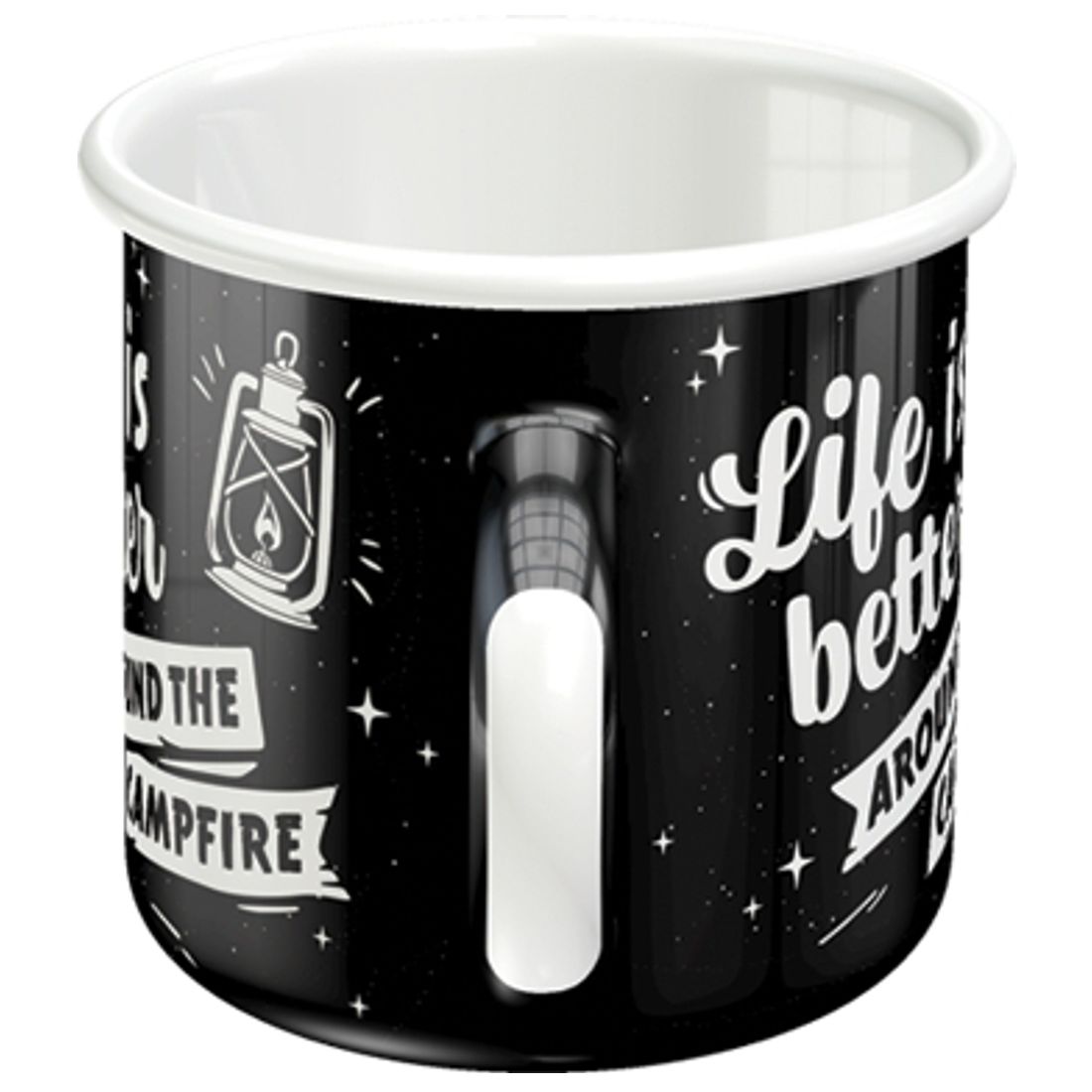 Emaille-Becher - Retro Outdoor - Life Is Better Around A Campfire