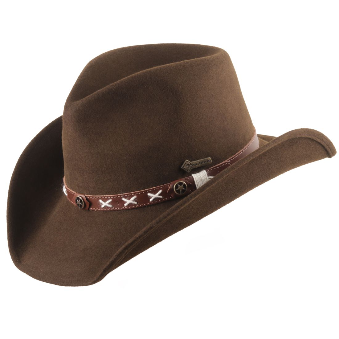 Scippis Westernhut aus Wollfilz - Smokey, Braun