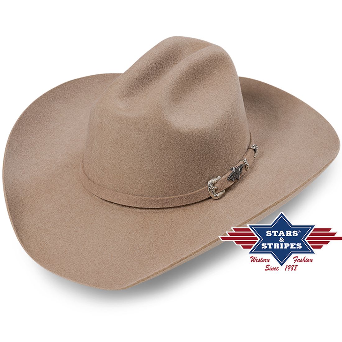 Westernhut aus Wollfilz – Houston, Sand